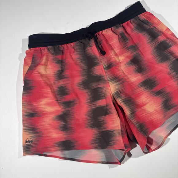 Janji 6” AFO Middle Running Shorts Men’s Medium Red Black Tie Dye Lightweight - Picture 2 of 11